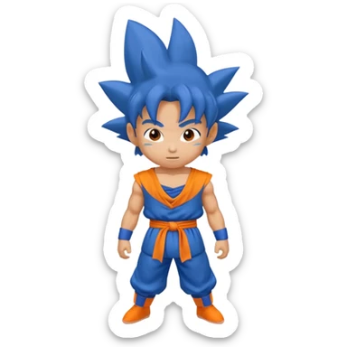 dragon ball kid goku with the blue costume sticker