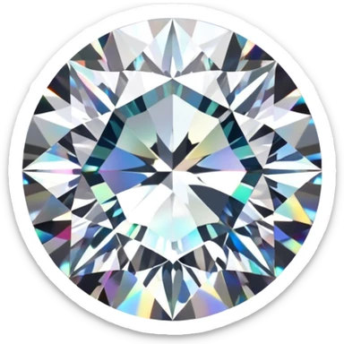 Make it 3D emoji style: add a silver jewelry setting to the round cut white diamond with holographic shine and sparkles sticker