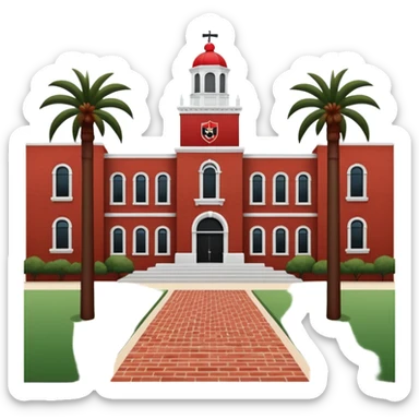 San Diego State University iconic campus landmark, red and black colors sticker