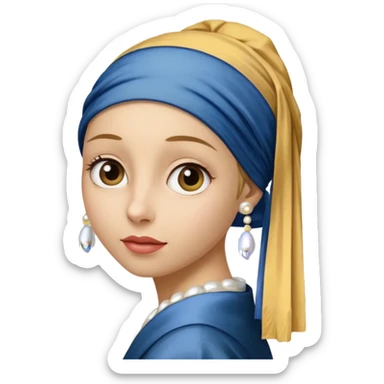 Girl with a Pearl Earring painting sticker