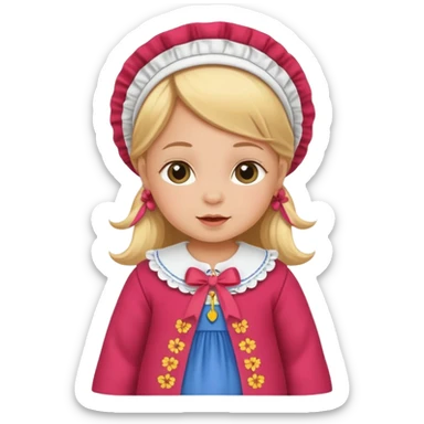 baby girl traditional dutch clothes sticker