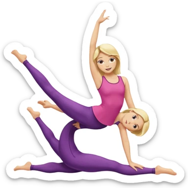 Blonde woman doing the traiditonal splits sticker