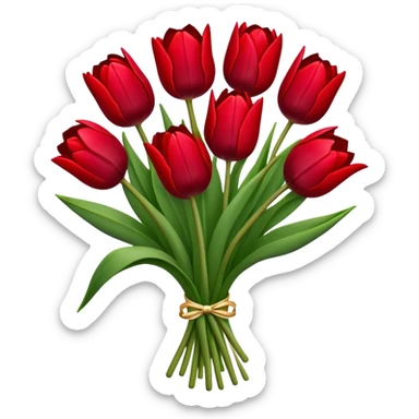 Dark red tulip bouquet  sticker
