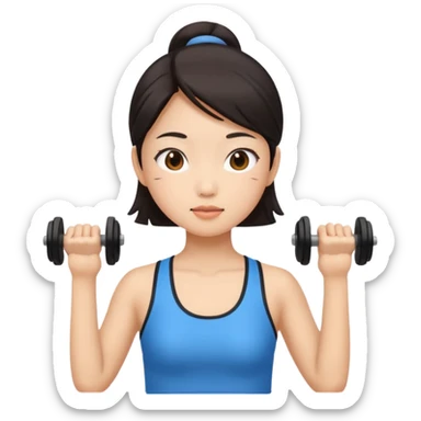 Asian girl exercising sticker