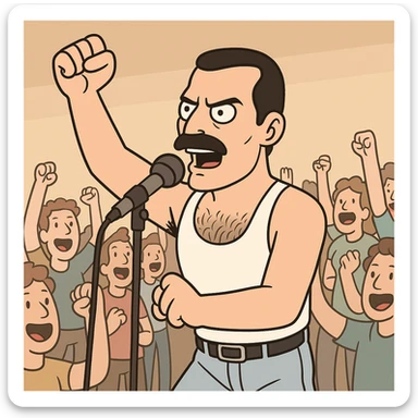 freddie mercury last days pumping the people that shearing  sticker