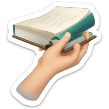 right hand receiving a book sticker
