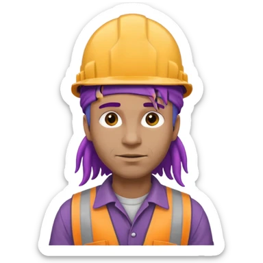 construction worker very dreadlocked purple haired man  sticker