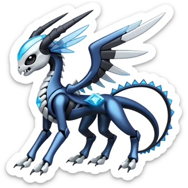 Skeletal Futuristic Meloetta-Zekrom-Dialga-Pokémon-Fakémon-fusion-hybrid-creature sticker