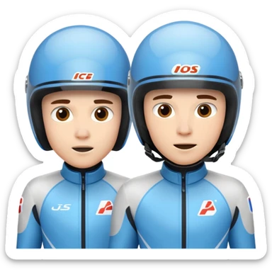 doubles olympic luge sticker