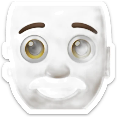 Macro zoom ultra detail of a strange man's face sticker