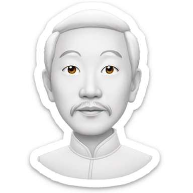 emoji style portrait of Gu Yanwu, a renowned thinker of the late Ming and early Qing dynasties, detailed facial features, cartoonish outline, intellectual expression, wearing traditional sticker