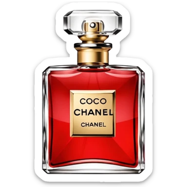 red elegant COCO CHANEL perfume sticker