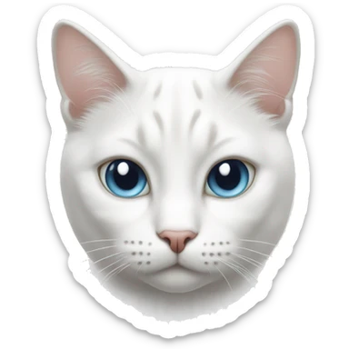 White cat with heterochromatic eyer sticker