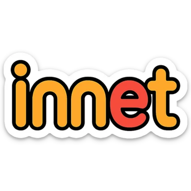 the word 'innet' as a sleek, minimal emoji, rounded letters sticker
