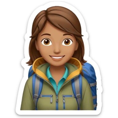 woman hiking  brown hair sticker