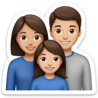 Two girls one boy brunnete  sticker