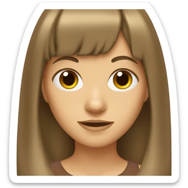 Girl with brown hair and curtain bangs sticker