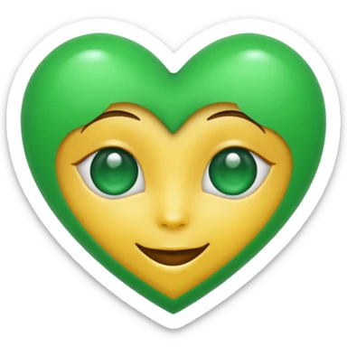 Heart eyes emoji with green hearts sticker