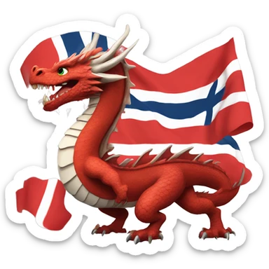 Dragon of the flag of Norway sticker