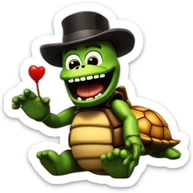 Freddy's de five Night at Freddy's qui prend une tortue mine dans sa main droite sticker