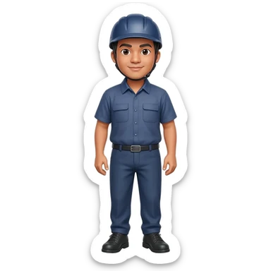 Filipino man Glass Supplier With Helmet and shoes pants  sticker