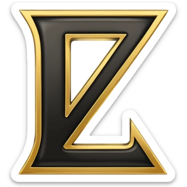 letter Z in black and gold sticker