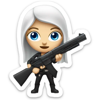 Female A blue eyed assassin with a gun sticker