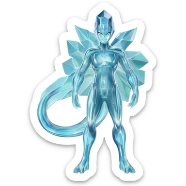 Shiny luminescent translucent diaphanous Diancie-Palkia-Amaura-Aurorus-Salamence-aesthetic-fusion sticker