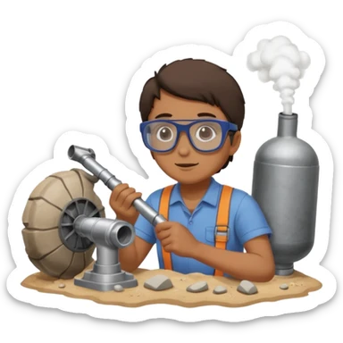 Fossil Cleaner with Air Blower from Archaeology Team sticker