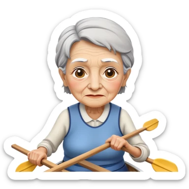 Old women rowing sticker