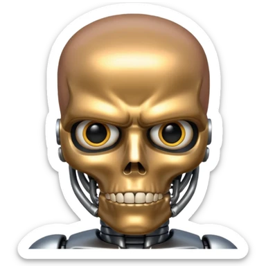 terminator with no hair gold silver bronze  sticker