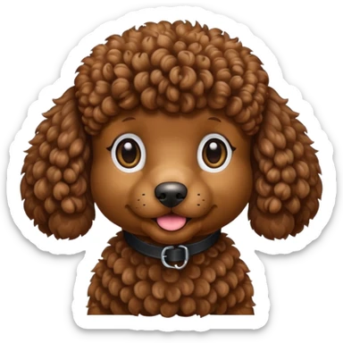 poodle brown in cartoon sticker