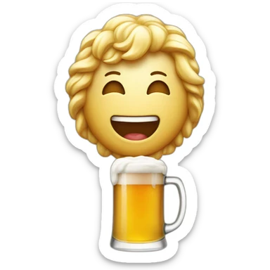 a happy pint of beer popping sticker