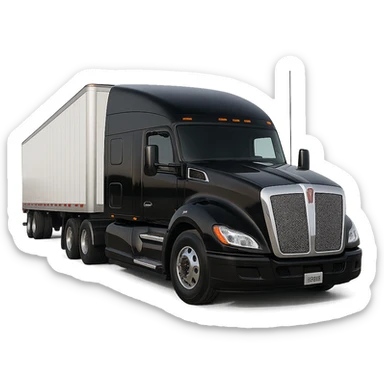 Emphasize the flat top sleeper cab on this 2026 Kenworth T680, making the flat roof and low profile of the sleeper stand out prominently. Maintain a realistic style with no background. sticker