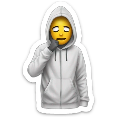 Man whit a hoddie and skidmask withe Making a signal of ok sticker