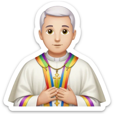 priest with rainbow chasuble sticker
