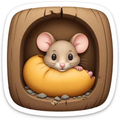 Jerry mouse sleeping in mouse hole sticker