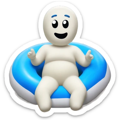 Pillsbury dough boy in a pool float sticker
