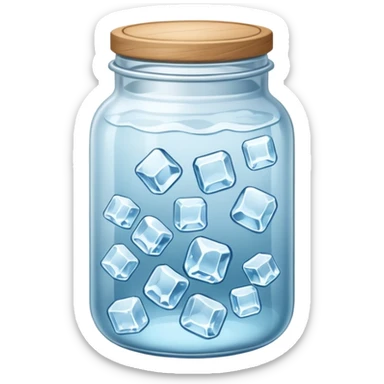 SLIM ICE JAR WITH LOTS OF ICE WITHOUT CAP ON sticker