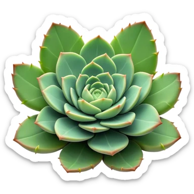 Cinematic Realistic Succulent Emoji, Compact and plump, with fleshy leaves arranged in rosettes of various shapes. The soft, green leaves glow with a gentle radiance, exuding a sense of calm and tranquility. Soft glowing outline, capturing the essence of resilience and beauty in a blossoming succulent! sticker