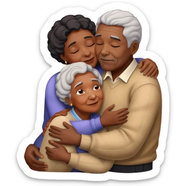 Old black woman and black man hugging on the floor sticker