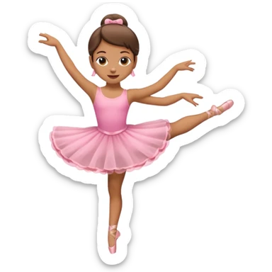 Emoji of pink dress cutie patutie twirling ballerina  sticker