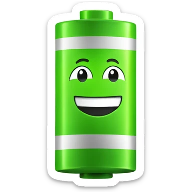Simple Smiling Green battery  sticker
