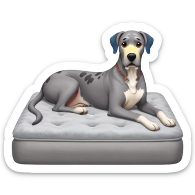 Gray Great Dane on king size mattress sticker