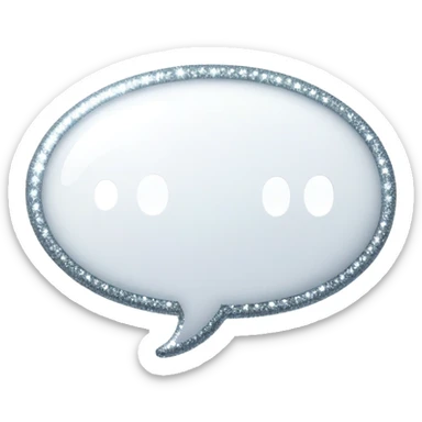 magical white speech bubble with sparkles and poof effect sticker