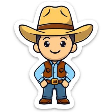 Guy wearing cowboy hat sticker