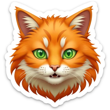 Wild crazy cat sticker