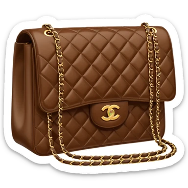 chanel brown color bag sticker