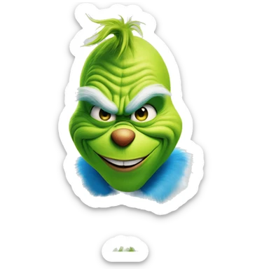 The grinch but he’s blue and he says that feeling when knee surgery is tommorow while smiling sticker