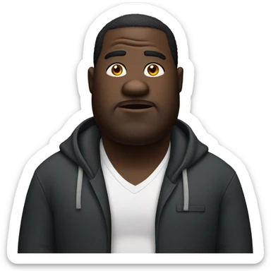 Big black guy shrugging  sticker